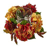 4896 Autumn Hydrangea Silk Candelabrum by Nearly Natural | 6 inches