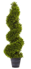 5450 Grass Silk Spiral Topiary Plant with Planter by Nearly Natural | 36"