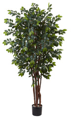 5452 Sakaki Artificial Silk Tree with Planter by Nearly Natural | 84 inches