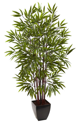 5458 Bamboo Artificial Silk Tree with Planter by Nearly Natural | 60 inches