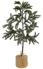 5467 Iced Pine Silk Christmas Tree with Planter by Nearly Natural | 36"