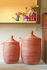 sen10i sen11i Orange Medium Traditional Laundry Hamper Storage Basket | Senegal Fair Trade by Swahili Imports