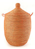 sen10i Orange Medium Traditional Laundry Hamper Storage Basket | Senegal Fair Trade by Swahili Imports