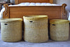 ken-d Yellow Set of 3 Nesting Turkana Storage Baskets with Lids | Senegal Fair Trade by Swahili Imports
