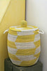 sen10d Yellow & White Chevron Medium Traditional Hamper Storage Basket | Senegal Fair Trade by Swahili Imports