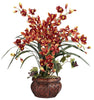 1245-BR Burgundy Cymbidium Orchid Silk Plant in 2 colors by Nearly Natural | 30 inches