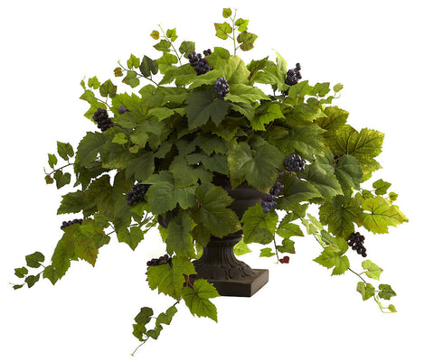 6791 Grape Leaf Artificial Plant with Urn by Nearly Natural | 39 inches