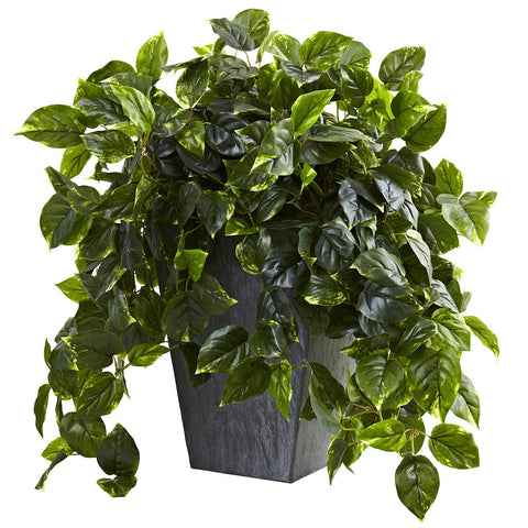 6799 Pothos Indoor Outdoor Faux Plant Slate Planter by Nearly Natural | 29"