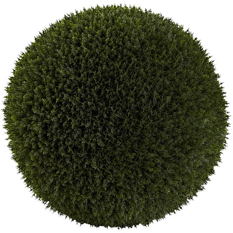 6809 Cedar Indoor Outdoor Silk Ball Topiary Plant by Nearly Natural | 19"