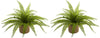 6814-S2 Boston Fern Set of 2 Silk Plants with Planters by Nearly Natural | 15"