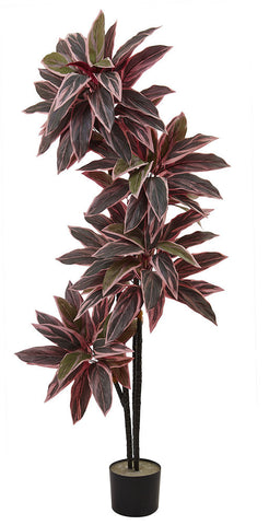 6816 Caladium Silk Tree with Nursery Planter by Nearly Natural | 54 inches