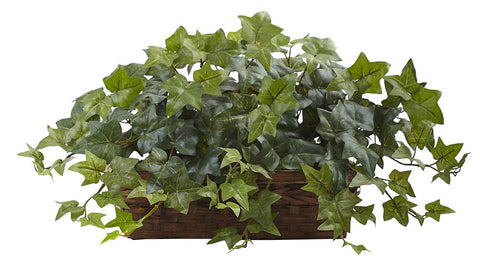 6819 Puff Ivy Artificial Plant w/Ledge Basket by Nearly Natural | 26 inches