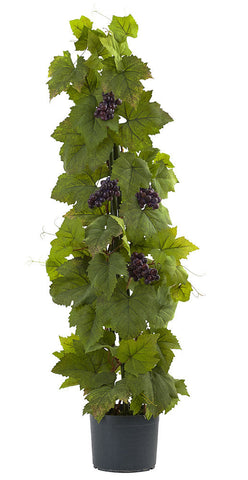 6822 Grape Leaf Artificial Plant with Planter by Nearly Natural | 40 inches