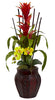 6831-YL Yellow Bromeliad & Orchid Silk Flowers in 3 colors by Nearly Natural | 32"