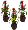 6831 Bromeliad & Orchid Silk Flowers in 3 colors by Nearly Natural | 32"