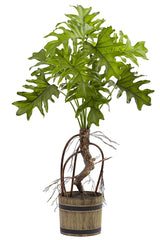 6858 Split Philodendron Faux Plant with Planter by Nearly Natural | 27"