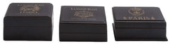 24900 La Maison Bleue Wood in Black Rectangular Storage Box Set/3 by Benzara