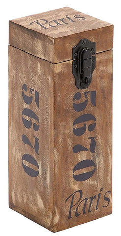 16562 Hotel de Paris Wood One Bottle Wine Case Gift Box by Benzara