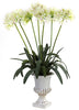 1332-WH White African Lily Silk Plant Urn in 4 colors by Nearly Natural | 34 inches