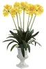 1332-YL Yellow African Lily Silk Plant Urn in 4 colors by Nearly Natural | 34 inches