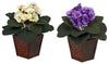 6685-S2 African Violet Set/2 Silk Plants by Nearly Natural | 10 inches