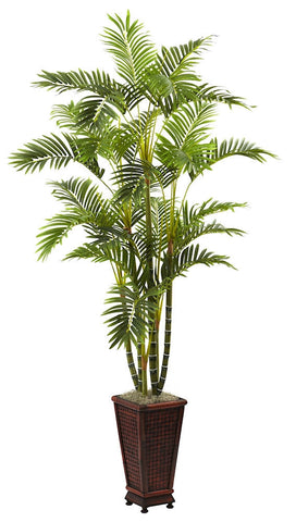 5923 Areca Palm Artificial Silk Tree w/Planter by Nearly Natural | 6.5 feet