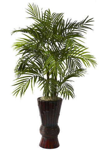 6723 Areca Palm Artificial Silk Tree w/Planter by Nearly Natural | 4'