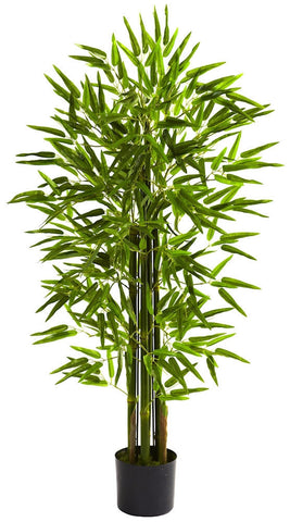 5384 Bamboo Indoor Outdoor Silk Tree w/Planter by Nearly Natural | 4 feet