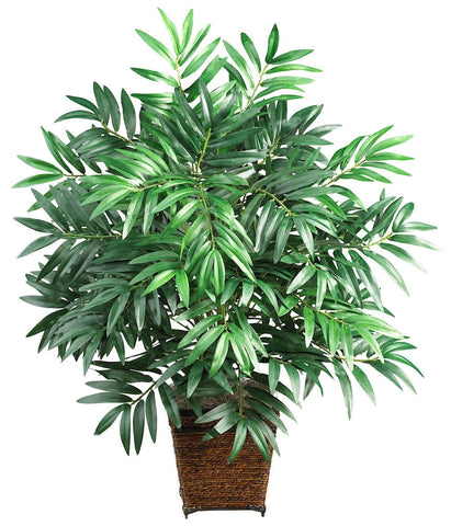 6556 Bamboo Palm Silk Plant with Planter by Nearly Natural | 32 inches