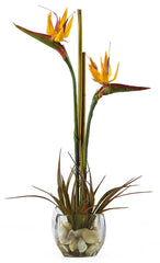 1052 Bird of Paradise Silk Flowers in Water by Nearly Natural | 19 inches