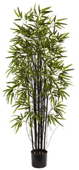 5418 Black Bamboo Artificial Tree with Planter by Nearly Natural | 5 feet