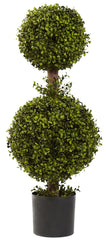 5920 Boxwood Silk Double Ball Topiary Plant by Nearly Natural | 35 inches