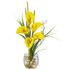 1118-YL Yellow Calla Lily Silk Flowers in Water in 4 colors by Nearly Natural | 18"