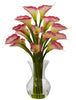 1299-PK Pink Calla Lily Silk Flowers in Water in 4 colors by Nearly Natural | 26"