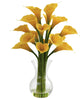1299-YL Yellow Calla Lily Silk Flowers in Water in 4 colors by Nearly Natural | 26"