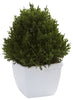 4977-S3 Cedar Set of 3 Silk Ball Topiary Plants by Nearly Natural | 6.5 inches