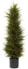 5917 Cedar Silk Columnar Topiary Plant by Nearly Natural | 42 inches