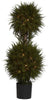 5916 Cedar Silk Double Ball Topiary w/Lights by Nearly Natural | 40 inches