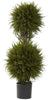 5916 Cedar Silk Double Ball Topiary w/Lights by Nearly Natural | 40 inches