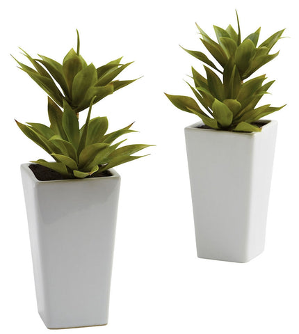 4971-S2 Double Mini Agave Set/2 Silk Plants by Nearly Natural | 11.5 inches