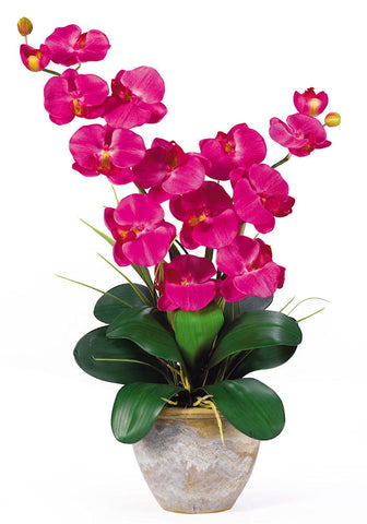 1026-BU Beauty Double Phalaenopsis Silk Orchid in 8 colors by Nearly Natural | 25"