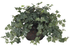 6635 English Ivy Silk Plant w/Bamboo Planter by Nearly Natural | 18 inches