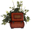 6683 English Ivy Silk Arrangement w/Chest by Nearly Natural | 15 inches