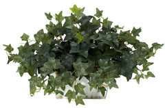 6715 English Ivy Silk Plant with Wood Planter by Nearly Natural | 14 inches