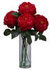 1247-RD Red Fancy Silk Roses in Water in 4 colors by Nearly Natural | 18 inches