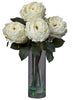 1247-WH White Fancy Silk Roses in Water in 4 colors by Nearly Natural | 18 inches