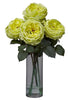 1247-YL Yellow Fancy Silk Roses in Water in 4 colors by Nearly Natural | 18 inches