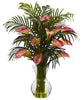 1301-PK Pink Faux Calla Lily & Palm in Water in 4 colors by Nearly Natural | 27"