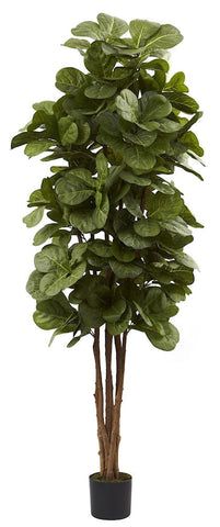 5346 Fiddle Leaf Fig Ficus Silk Tree w/Planter by Nearly Natural | 6 feet