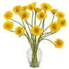 1086-YL Yellow Silk Gerber Daisy in Water in 7 colors by Nearly Natural | 21 inches